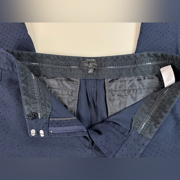 Talbots Hampshire Ankle Navy with black velour polkadot pattern women’s 14 P - Picture 4 of 13